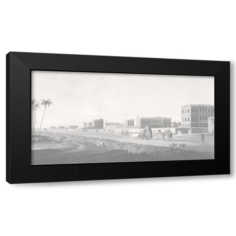Calcutta Black Modern Wood Framed Art Print with Double Matting by Daniells, Thomas and Wm
