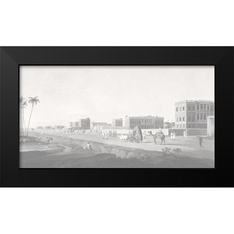 Calcutta Black Modern Wood Framed Art Print by Daniells, Thomas and Wm
