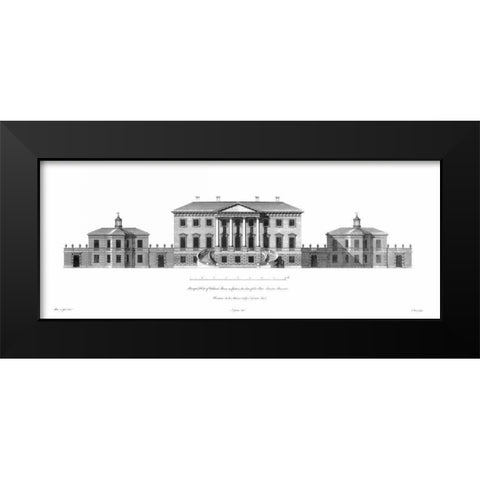 Elevation, Oakland House Black Modern Wood Framed Art Print by Campbell, Colin