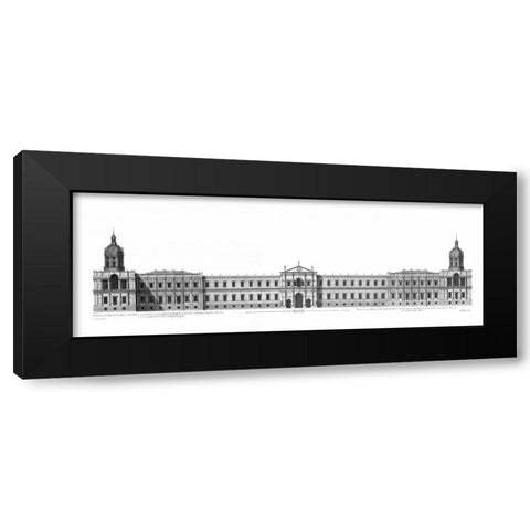 Elevation, Palace of Whitehall towards River Black Modern Wood Framed Art Print with Double Matting by Campbell, Colin