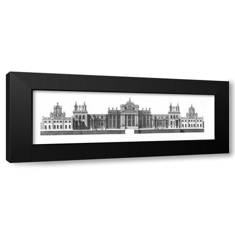 Elevation, North Front Blenheim Palace Black Modern Wood Framed Art Print by Campbell, Colin