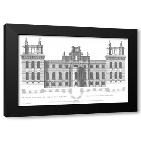 Elevation, East Front Blenheim Palace Black Modern Wood Framed Art Print with Double Matting by Campbell, Colin