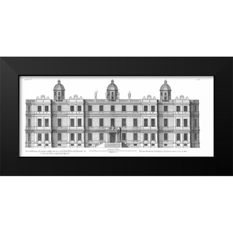 South Elevation, Longleat Black Modern Wood Framed Art Print by Campbell, Colin