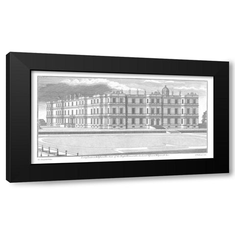 Longleat, Axonometric View Black Modern Wood Framed Art Print by Campbell, Colin