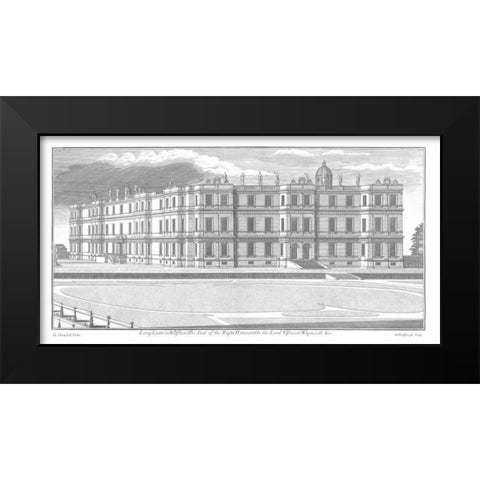 Longleat, Axonometric View Black Modern Wood Framed Art Print by Campbell, Colin