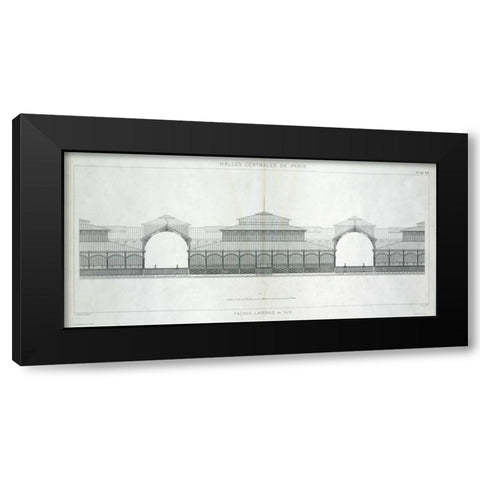 Les Halles, Paris, South Facade Black Modern Wood Framed Art Print by Baltard, Victor