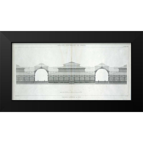 Les Halles, Paris, South Facade Black Modern Wood Framed Art Print by Baltard, Victor
