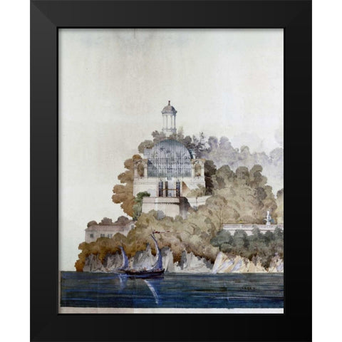 Vast Hostelry, West Elevation Black Modern Wood Framed Art Print by Postolle, Victor