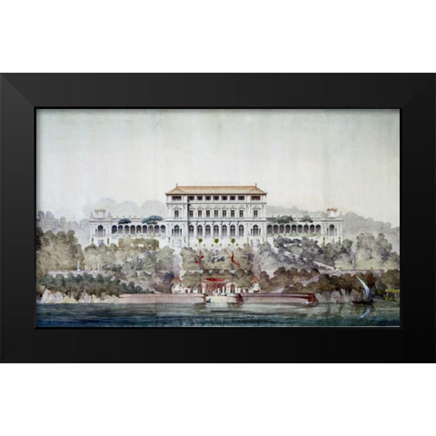 Vast Hostelry, East Elevation Black Modern Wood Framed Art Print by Postolle, Victor