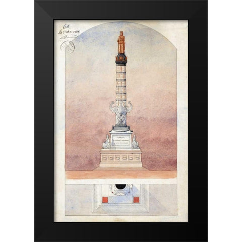 Column of Navarin Black Modern Wood Framed Art Print by Postolle, Victor