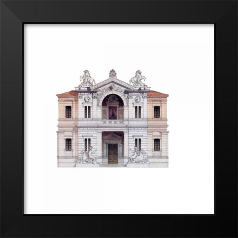 Entrance Detail, Riding Academy Black Modern Wood Framed Art Print by Postolle, Victor