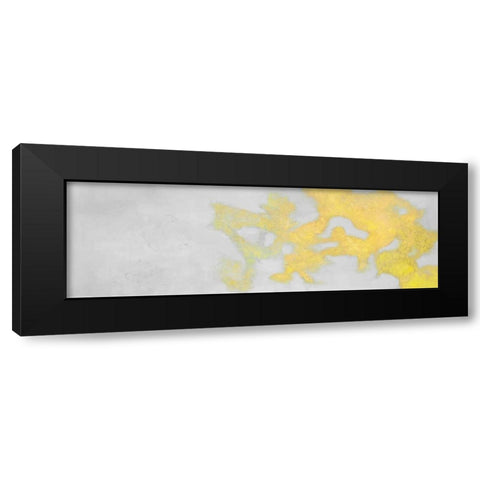 Abstract Golden clouds Black Modern Wood Framed Art Print with Double Matting by Atelier B Art Studio