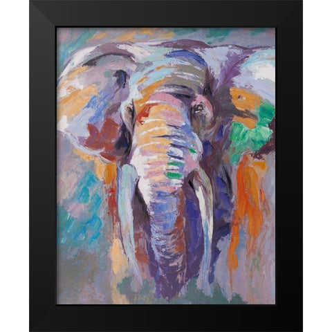 ELEPHANT IN PASTEL COLOR Black Modern Wood Framed Art Print by Atelier B Art Studio