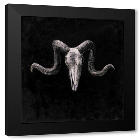 Skeletons Skulls Grunge Style Black Modern Wood Framed Art Print with Double Matting by Atelier B Art Studio