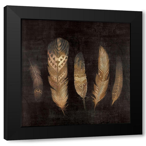 BROWN FEATERS Black Modern Wood Framed Art Print with Double Matting by Atelier B Art Studio