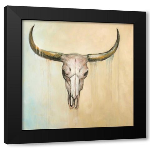 Cow Skull Black Modern Wood Framed Art Print by Atelier B Art Studio