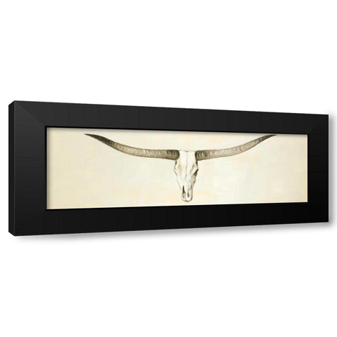 Longhorn Cattle Skull  Black Modern Wood Framed Art Print by Atelier B Art Studio