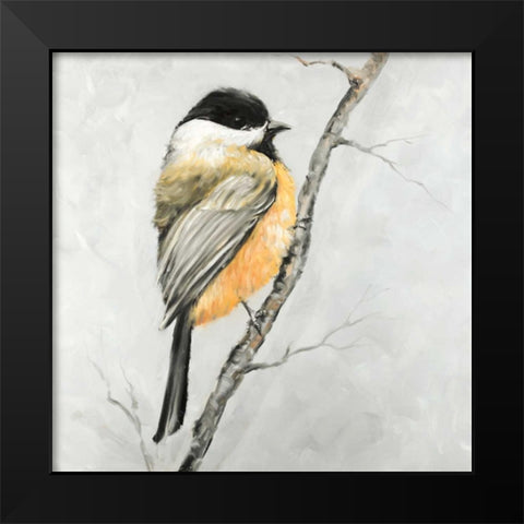 Small Coal Tit Black Modern Wood Framed Art Print by Atelier B Art Studio