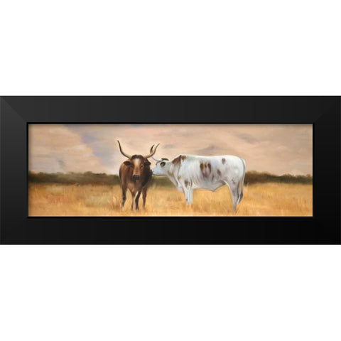 Nguni Bull Black Modern Wood Framed Art Print by Atelier B Art Studio