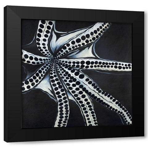 LARGE OCTOPUS TENTACLE Black Modern Wood Framed Art Print by Atelier B Art Studio