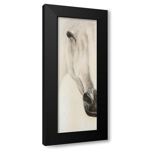 Half Portrait of a Peaceful Horse Black Modern Wood Framed Art Print with Double Matting by Atelier B Art Studio