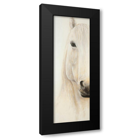 Half Portrait of a Smiling Horse Black Modern Wood Framed Art Print with Double Matting by Atelier B Art Studio