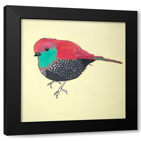 LITTLE PURPLE BIRD ILLUSTRATION Black Modern Wood Framed Art Print by Atelier B Art Studio