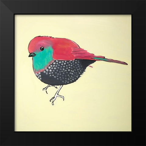 LITTLE PURPLE BIRD ILLUSTRATION Black Modern Wood Framed Art Print by Atelier B Art Studio