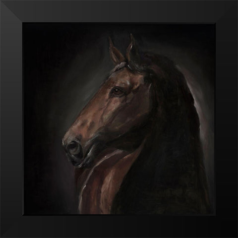 SPIRIT Black Modern Wood Framed Art Print by Atelier B Art Studio
