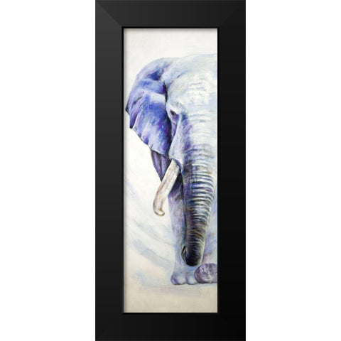 HALF HEAD COLORFUL ELEPHANT Black Modern Wood Framed Art Print by Atelier B Art Studio