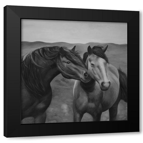 TENDERNESS Black Modern Wood Framed Art Print with Double Matting by Atelier B Art Studio