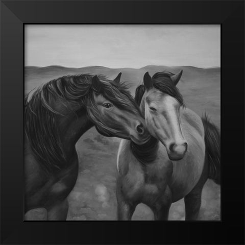 TENDERNESS Black Modern Wood Framed Art Print by Atelier B Art Studio