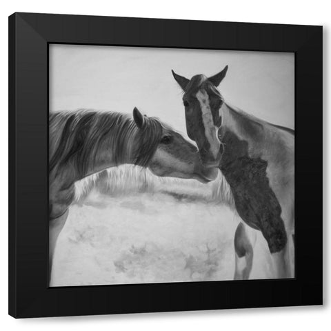 HORSES LOVER Black Modern Wood Framed Art Print with Double Matting by Atelier B Art Studio