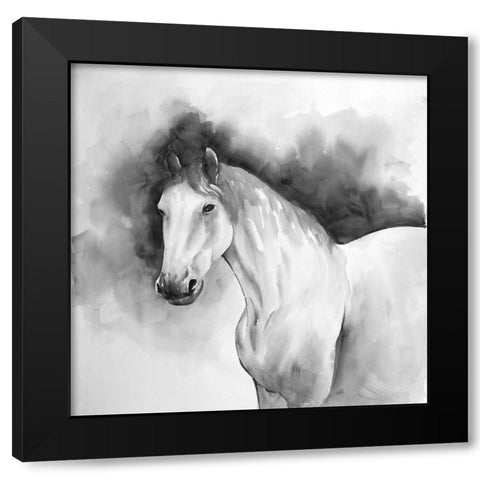 DOMINO Black Modern Wood Framed Art Print with Double Matting by Atelier B Art Studio