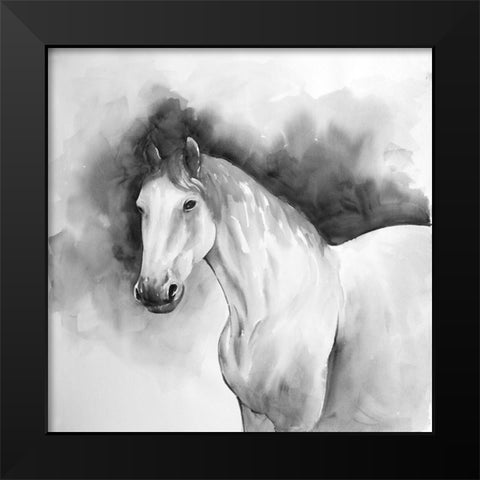 DOMINO Black Modern Wood Framed Art Print by Atelier B Art Studio