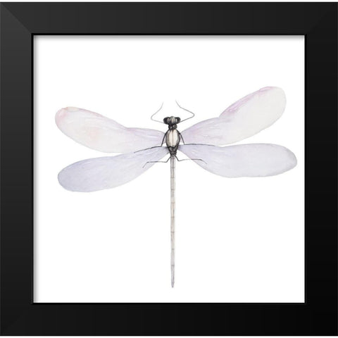 DELICATE DRAGONFLY Black Modern Wood Framed Art Print by Atelier B Art Studio