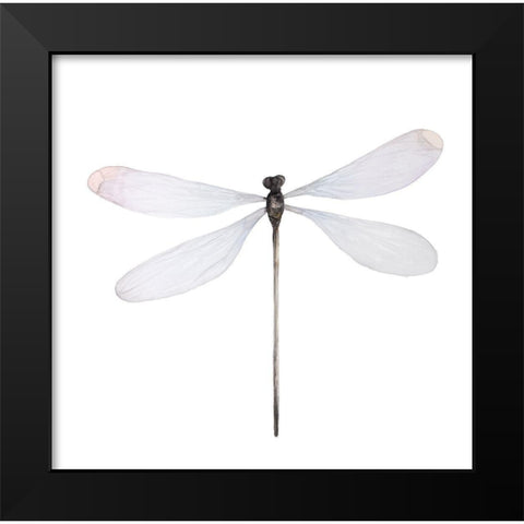 MINIMALIST DRAGONFLY Black Modern Wood Framed Art Print by Atelier B Art Studio