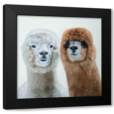 TWO LAMAS Black Modern Wood Framed Art Print with Double Matting by Atelier B Art Studio