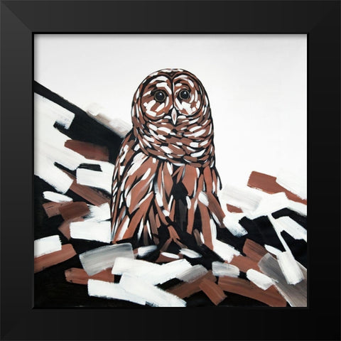 TAWNY OWL Black Modern Wood Framed Art Print by Atelier B Art Studio