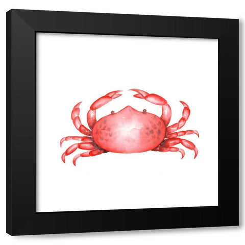 CRAB Black Modern Wood Framed Art Print by Atelier B Art Studio