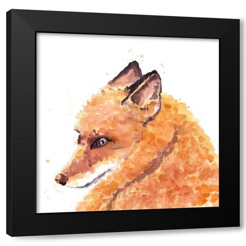 FOX Black Modern Wood Framed Art Print with Double Matting by Atelier B Art Studio