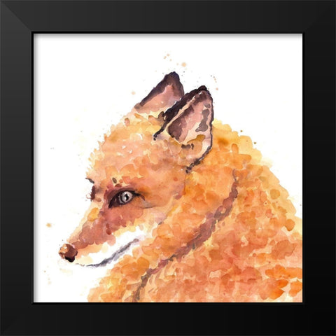 FOX Black Modern Wood Framed Art Print by Atelier B Art Studio