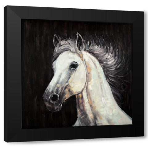WHITE STAR Black Modern Wood Framed Art Print with Double Matting by Atelier B Art Studio