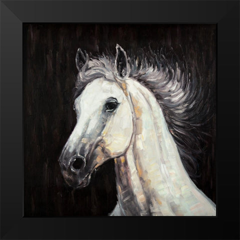 WHITE STAR Black Modern Wood Framed Art Print by Atelier B Art Studio