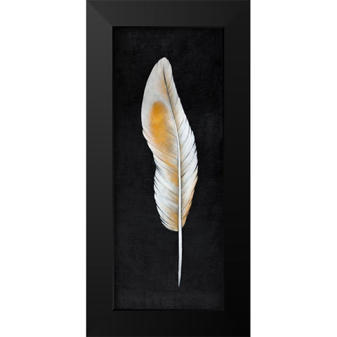 FEATHER Black Modern Wood Framed Art Print by Atelier B Art Studio