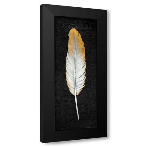 GOLDEN FEATHER Black Modern Wood Framed Art Print with Double Matting by Atelier B Art Studio