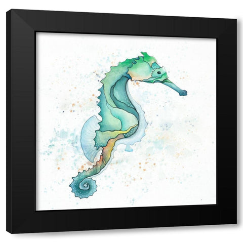 SEA HORSE Black Modern Wood Framed Art Print by Atelier B Art Studio