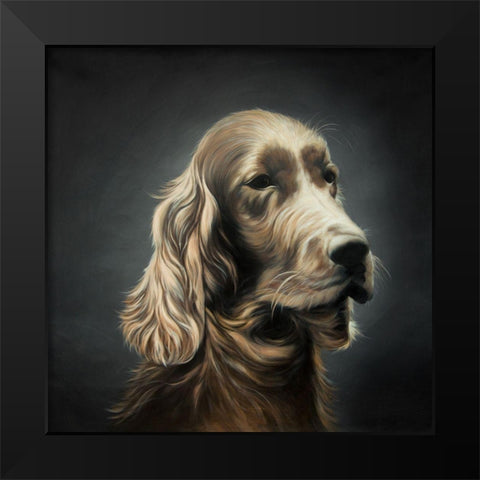 FIELD SPANIEL Black Modern Wood Framed Art Print by Atelier B Art Studio