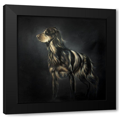 PICARD SPANIEL Black Modern Wood Framed Art Print by Atelier B Art Studio