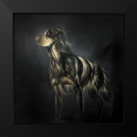PICARD SPANIEL Black Modern Wood Framed Art Print by Atelier B Art Studio